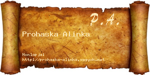 Prohaska Alinka névjegykártya